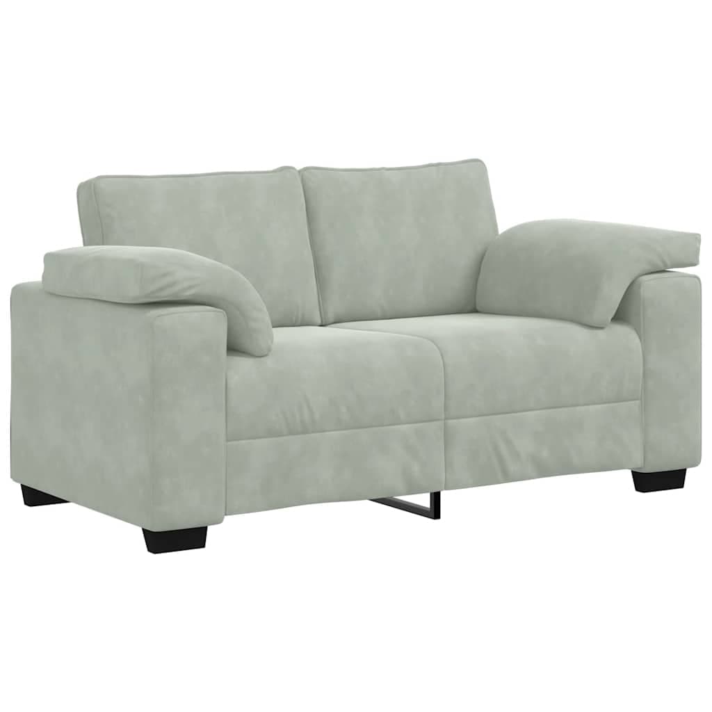 vidaXL Sofá-luvas 160x77x82 cm veludo cinzento-claro