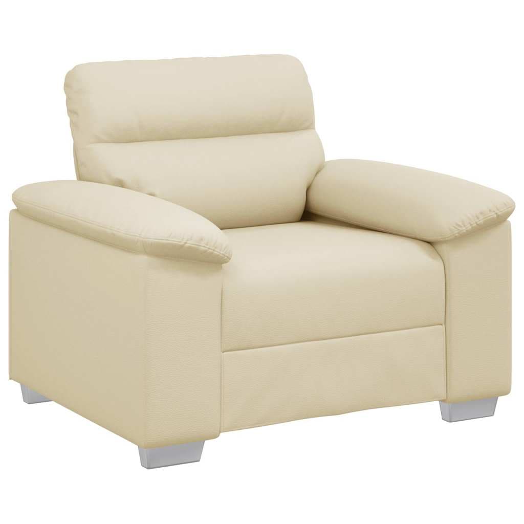 vidaXL Poltrona 60 cm Couro Artificial Creme - 3294020347