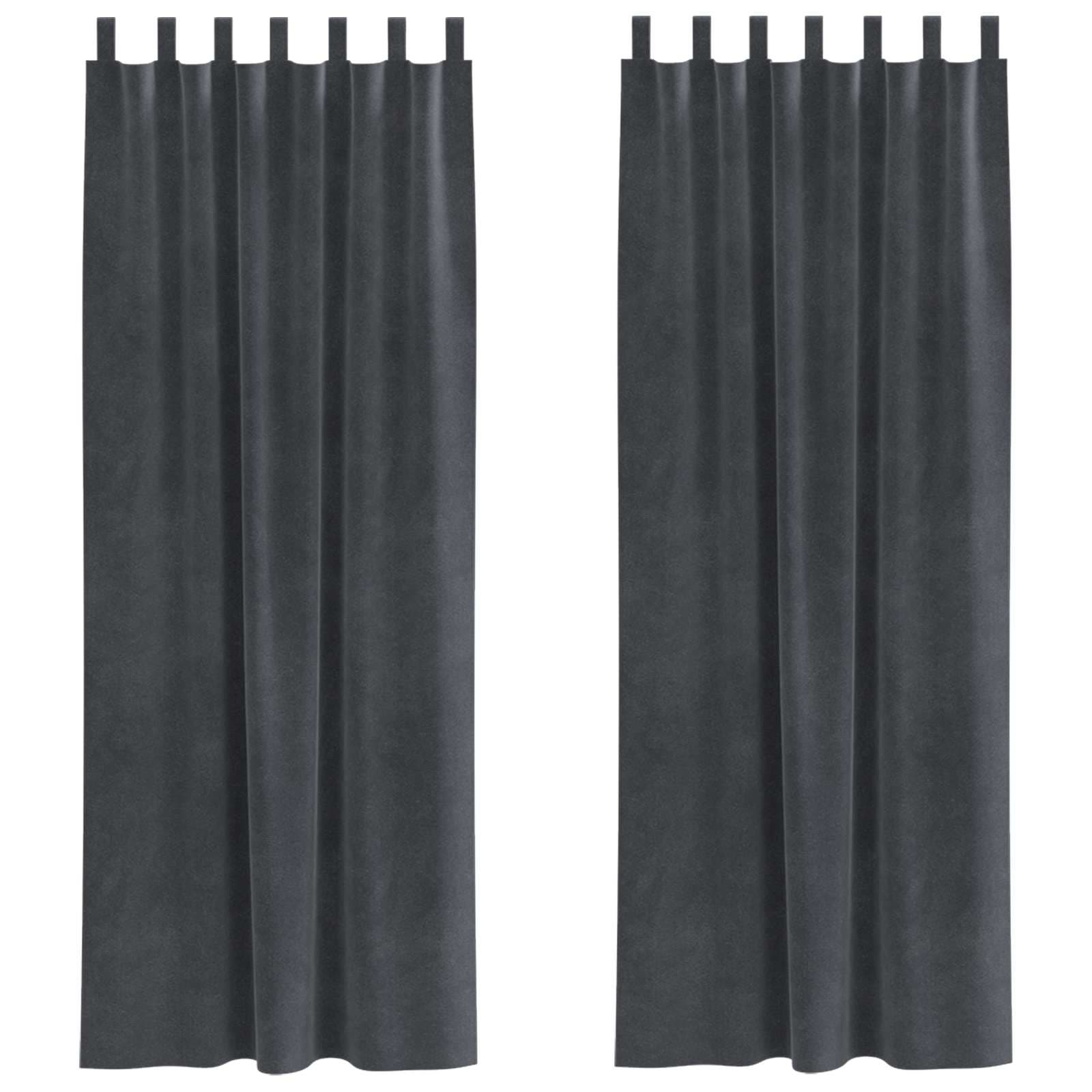 vidaXL Cortinas opacas 2 pcs Cinzento-claro 140 x 260 cm Veludo