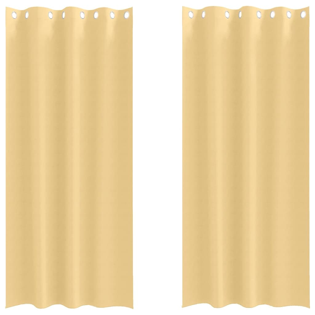 vidaXL Cortinas Blackout com Argolas 2 unid. Bege 245 x 140 cm