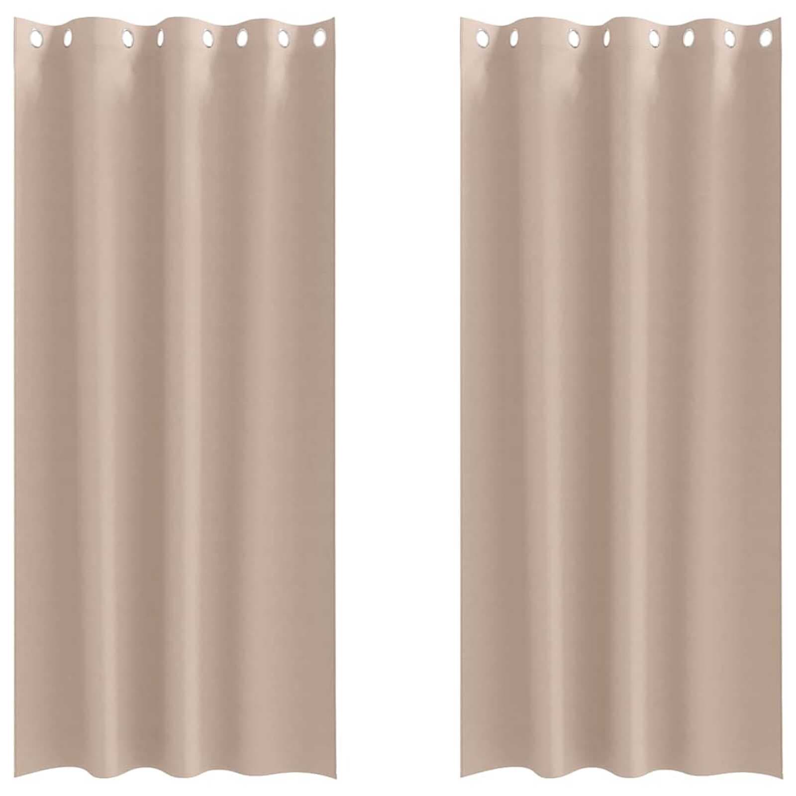 vidaXL Cortinas Blackout com Argolas 2 pcs Cinzento-acastanhado