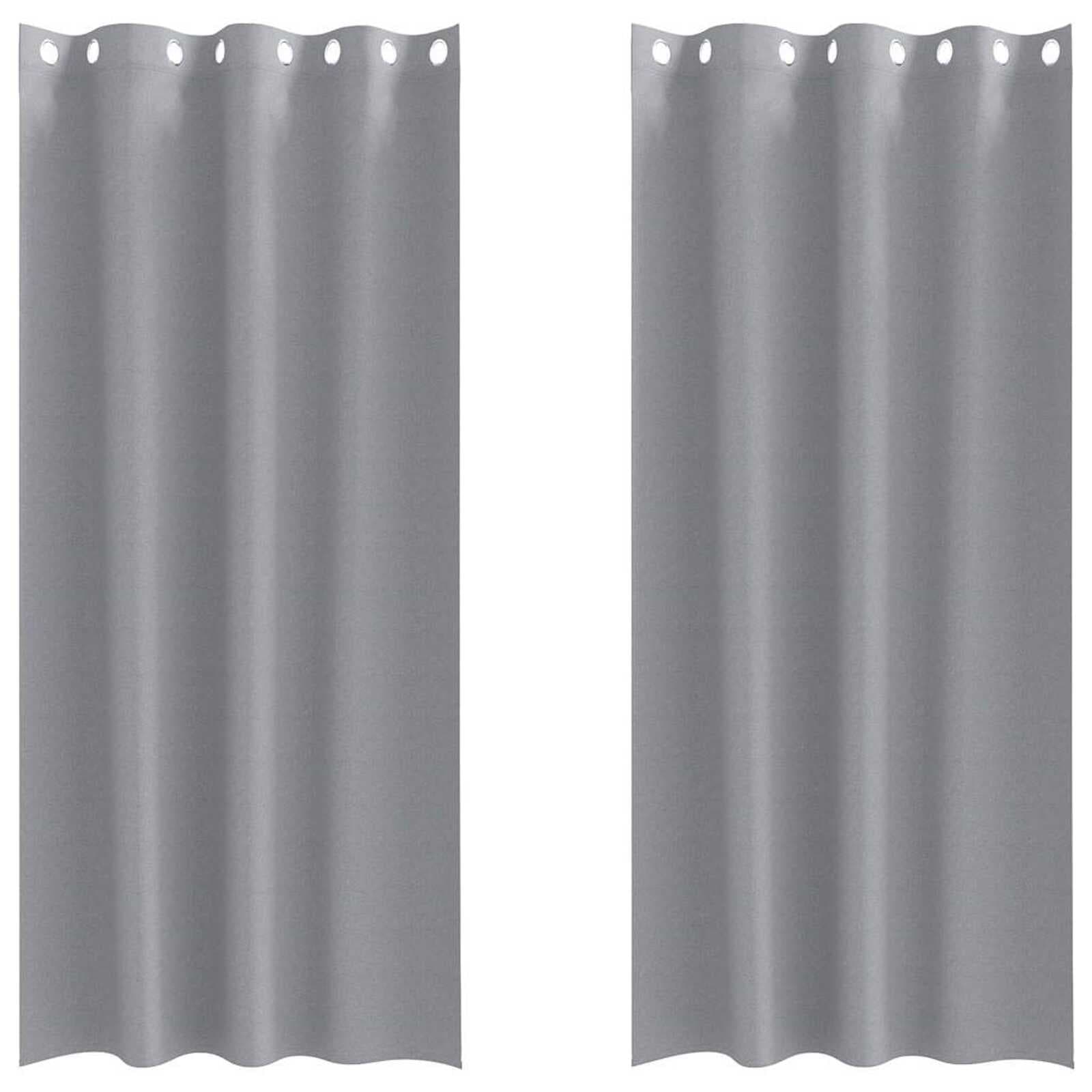 vidaXL Cortinas Blackout com Argolas 2 pcs Cinzento-claro 260 x 140 cm