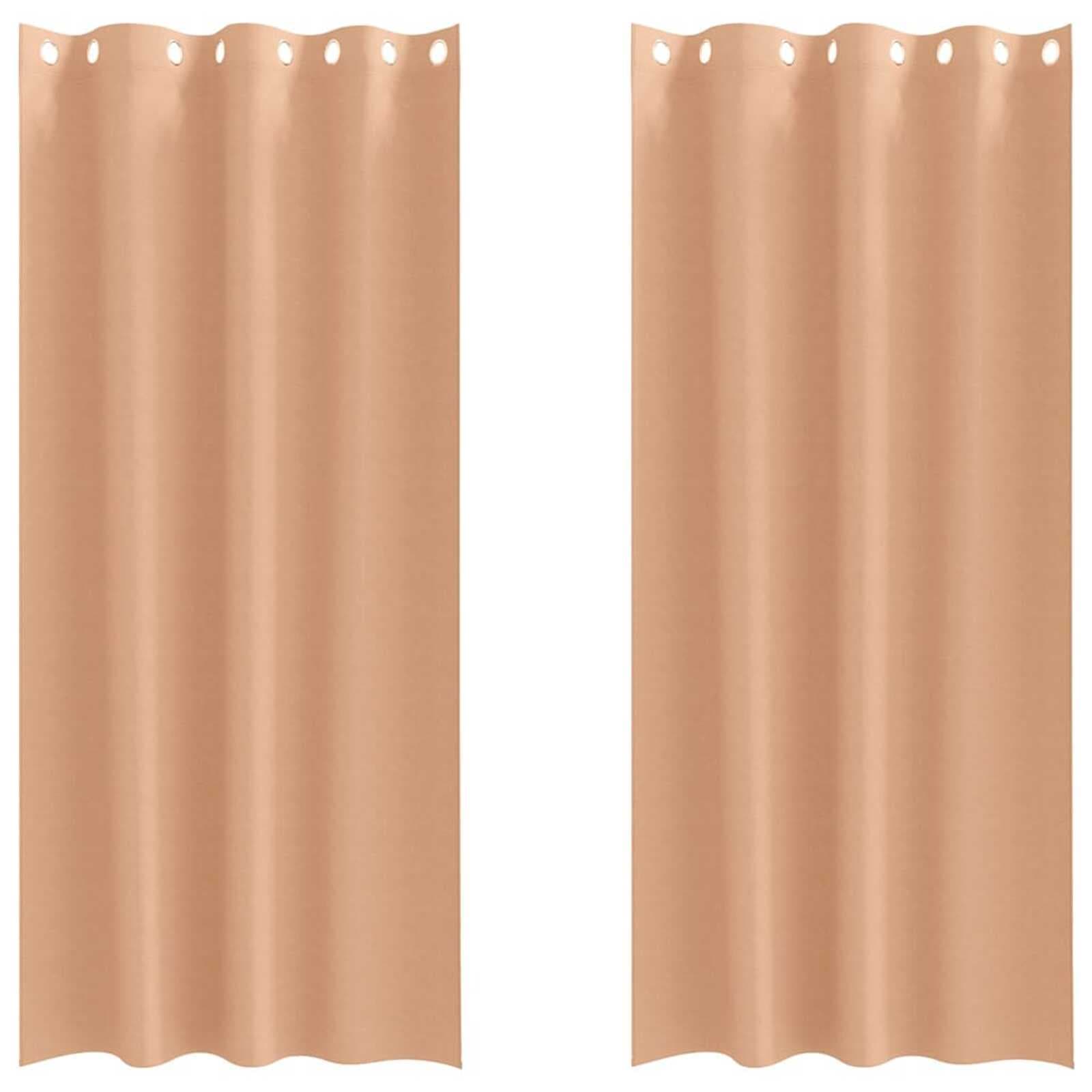 vidaXL Cortinas Blackout com Argolas 2 pcs Marrom Claro 225 x 140 cm