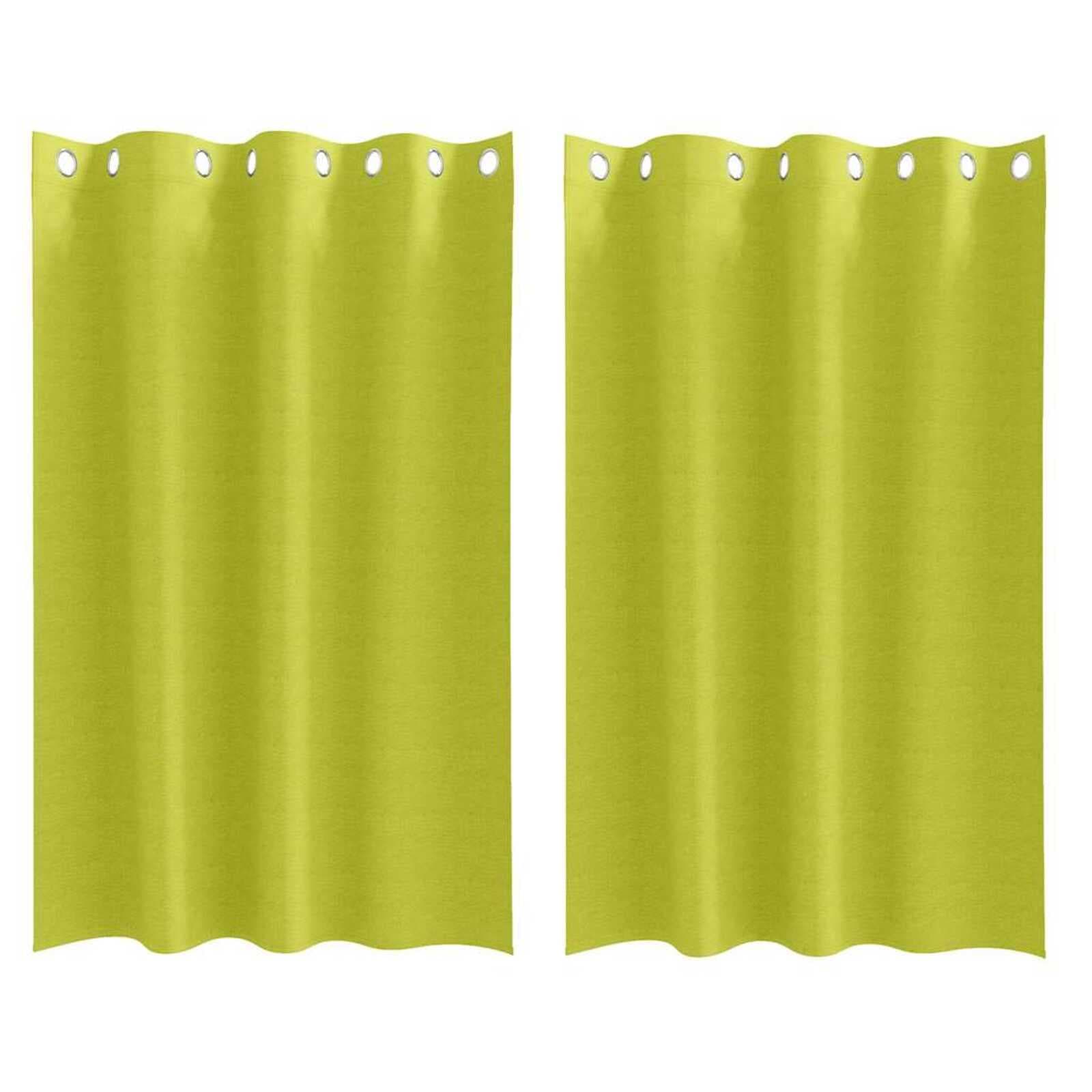 vidaXL Cortinas Blackout com Argolas 2 pcs Verde 175 x 140 cm