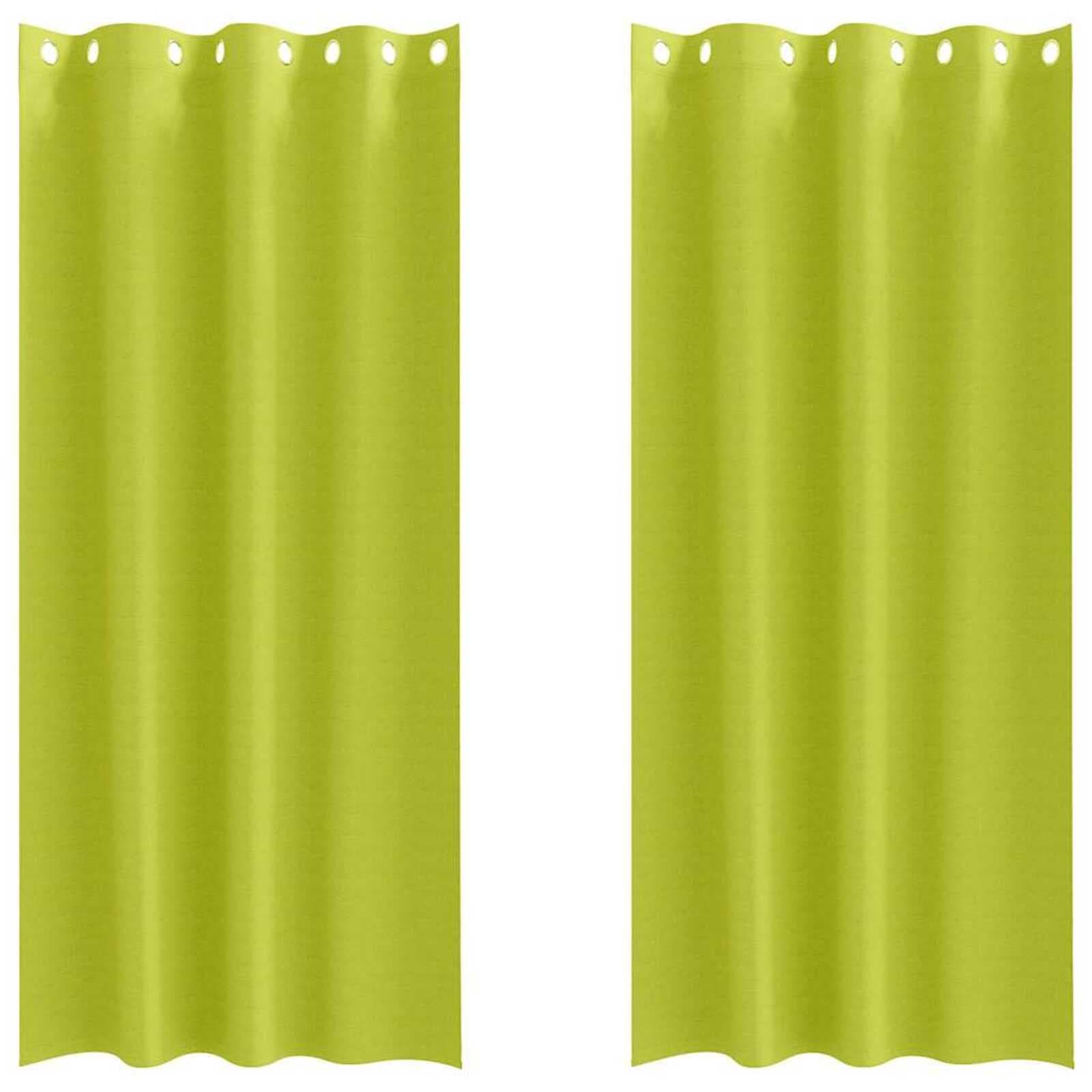 vidaXL Cortinas Blackout com Argolas 2 pcs Verde 260 x 140 cm