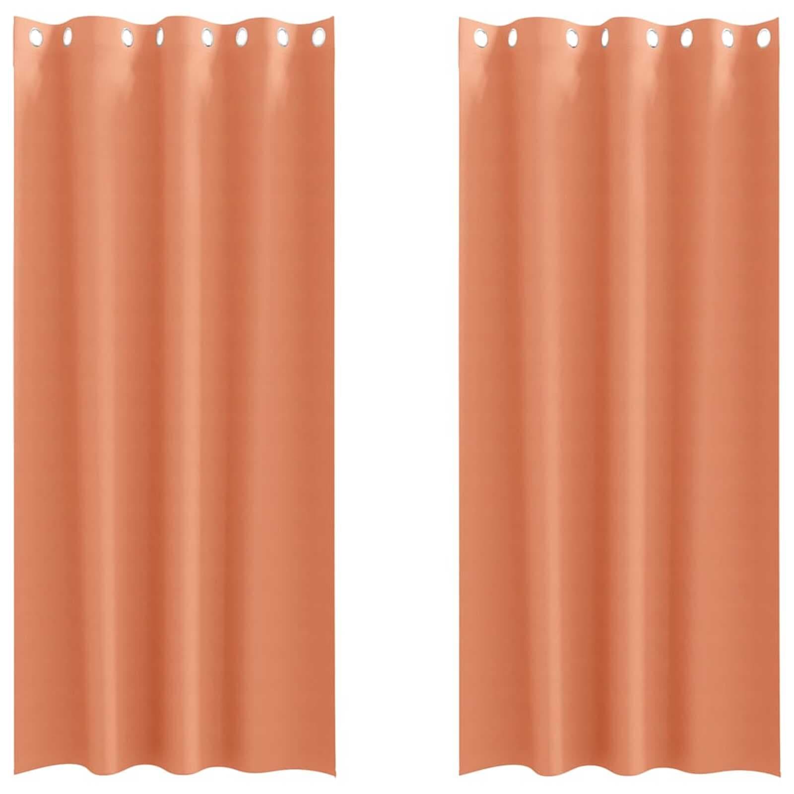 vidaXL Cortinas Blackout com Argolas 2 pcs Terracota 245 x 140 cm