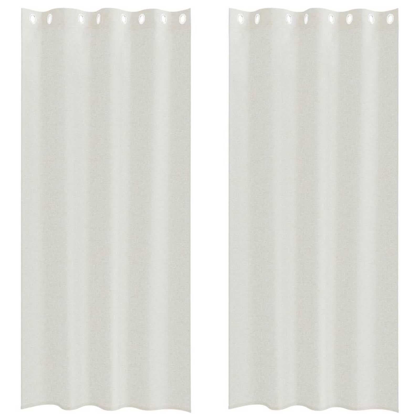 vidaXL Cortina de Voile 2 pcs Creme 245 x 140 cm Poliéster