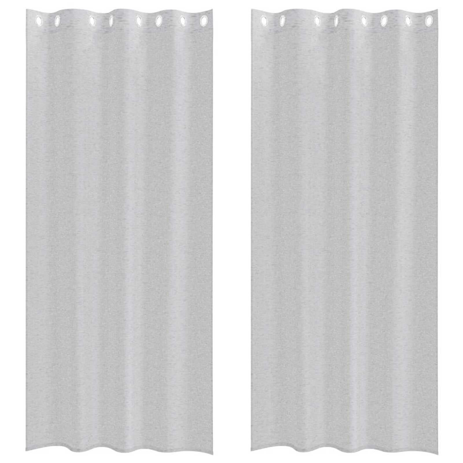 vidaXL Cortina de Voile 2 pcs Cinzento-claro 245 x 140 cm Poliéster