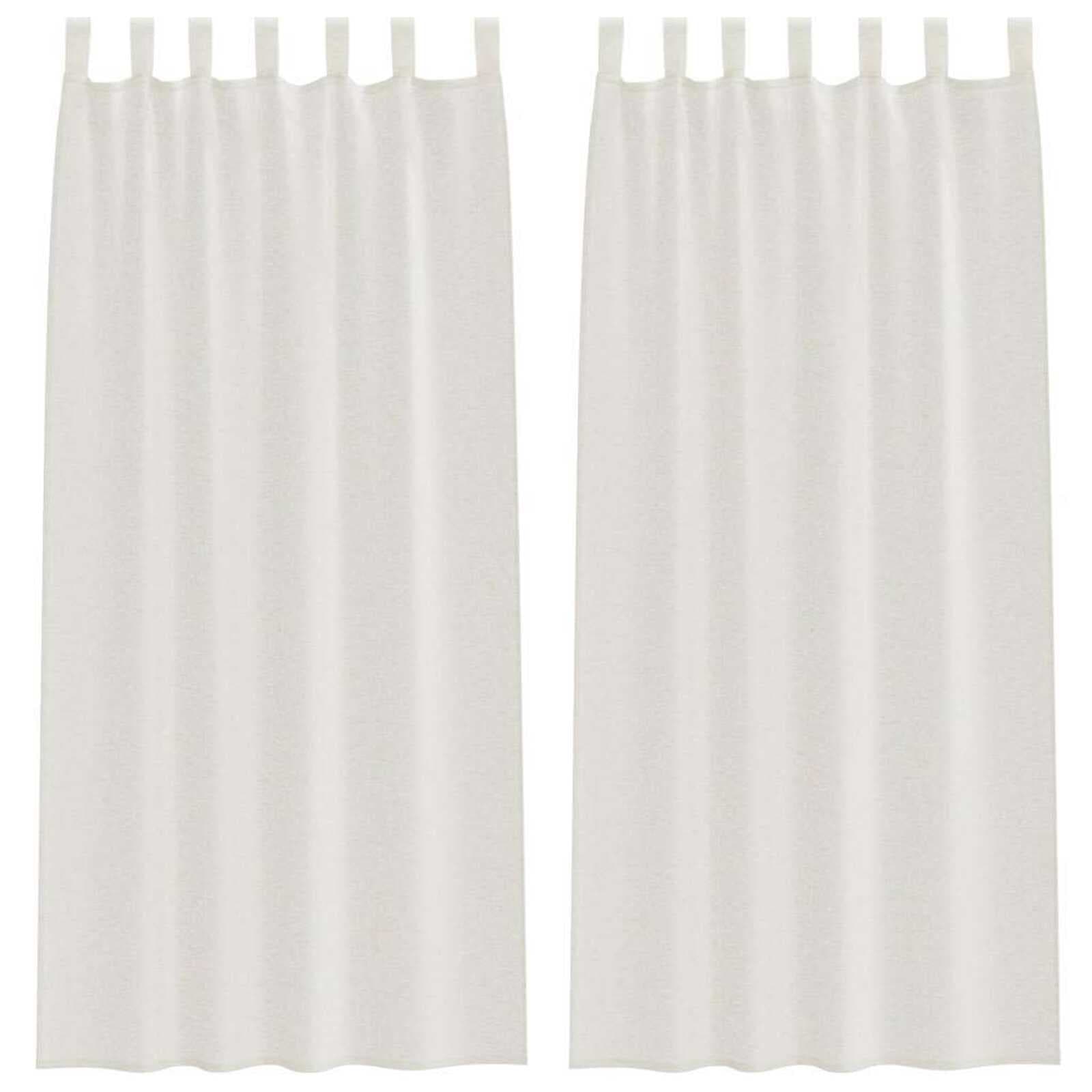 vidaXL Cortina de Voile 2 pcs Creme 245 x 140 cm Poliéster