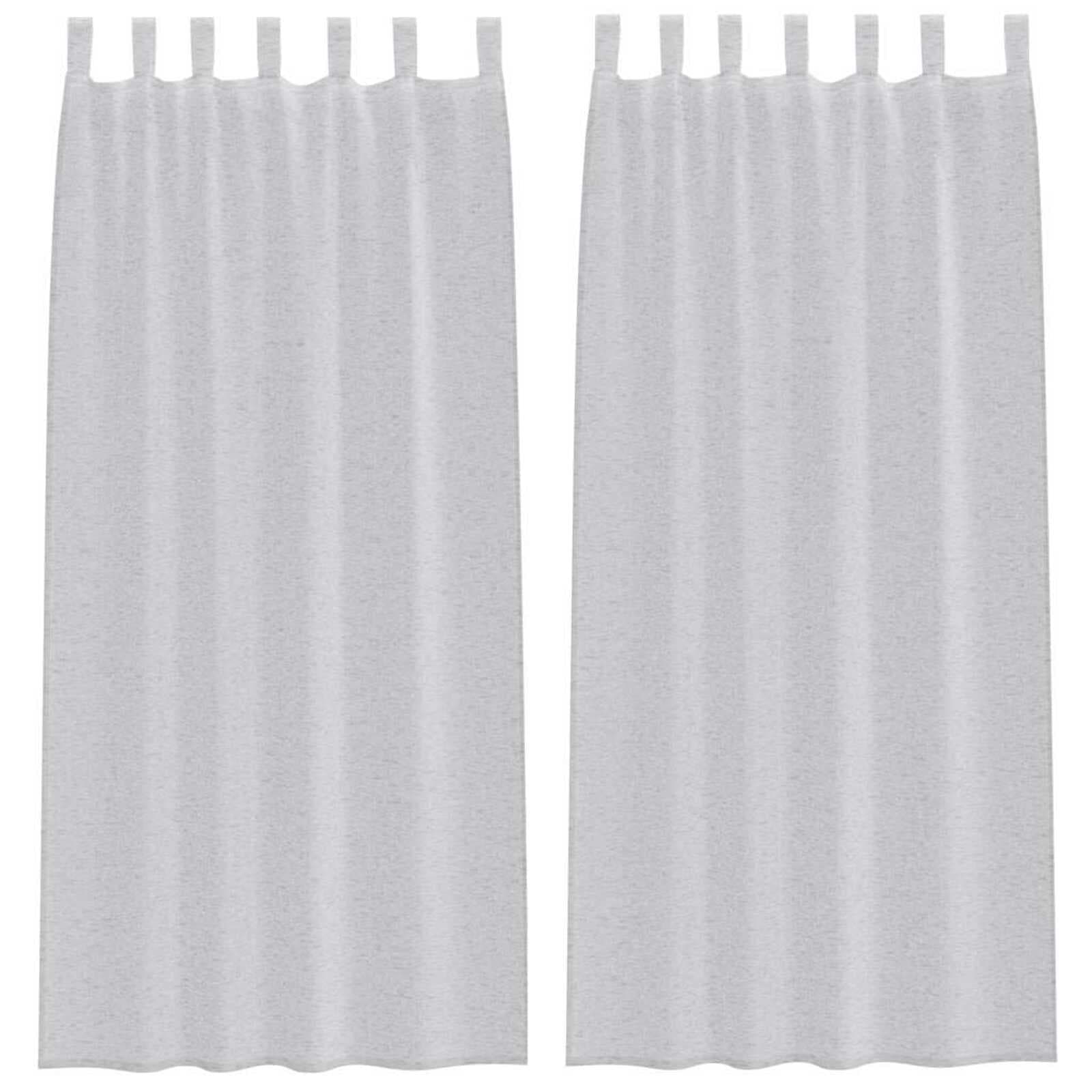 vidaXL Cortina de Voile 2 pcs Cinzento-claro 225 x 140 cm Poliéster
