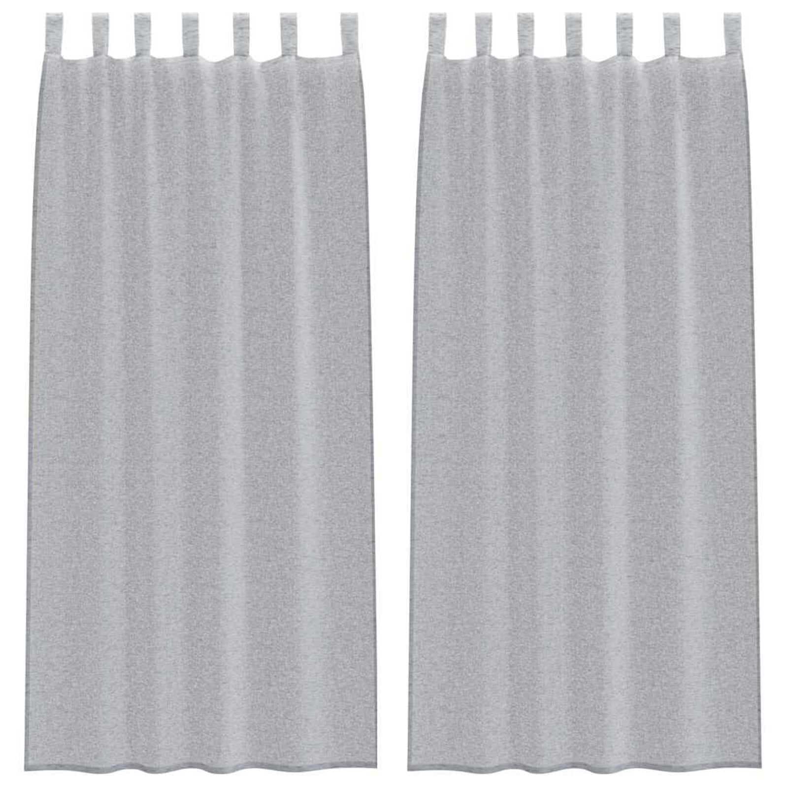 vidaXL Cortina de Voile 2 pcs Cinza Escuro 245 x 140 cm Poliéster