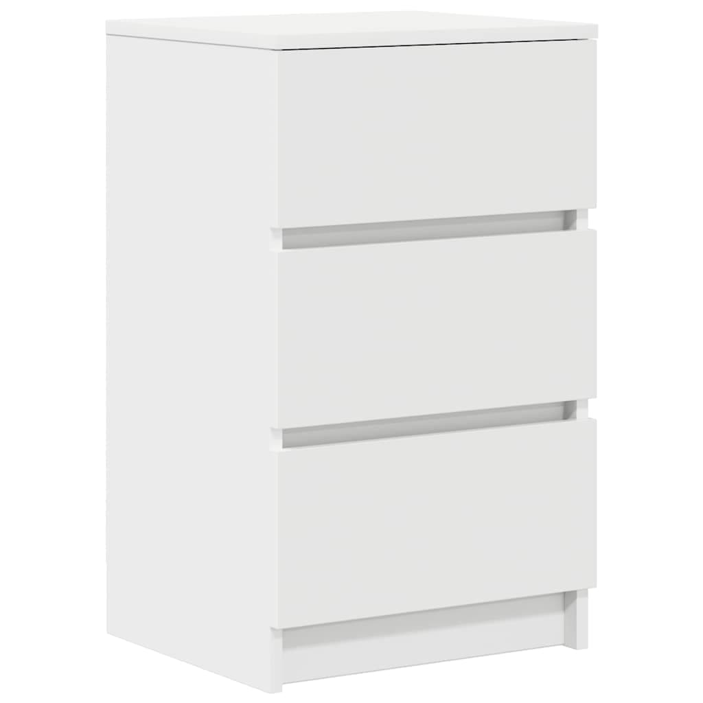 vidaXL Mesa de Cabeceira com 3 Gavetas 39x35x65 cm Branco - 828096731