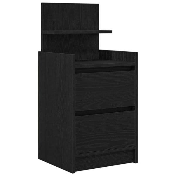 vidaXL Mesa de Cabeceira com 2 Gavetas 38x34x80 cm Preto - 1728145245