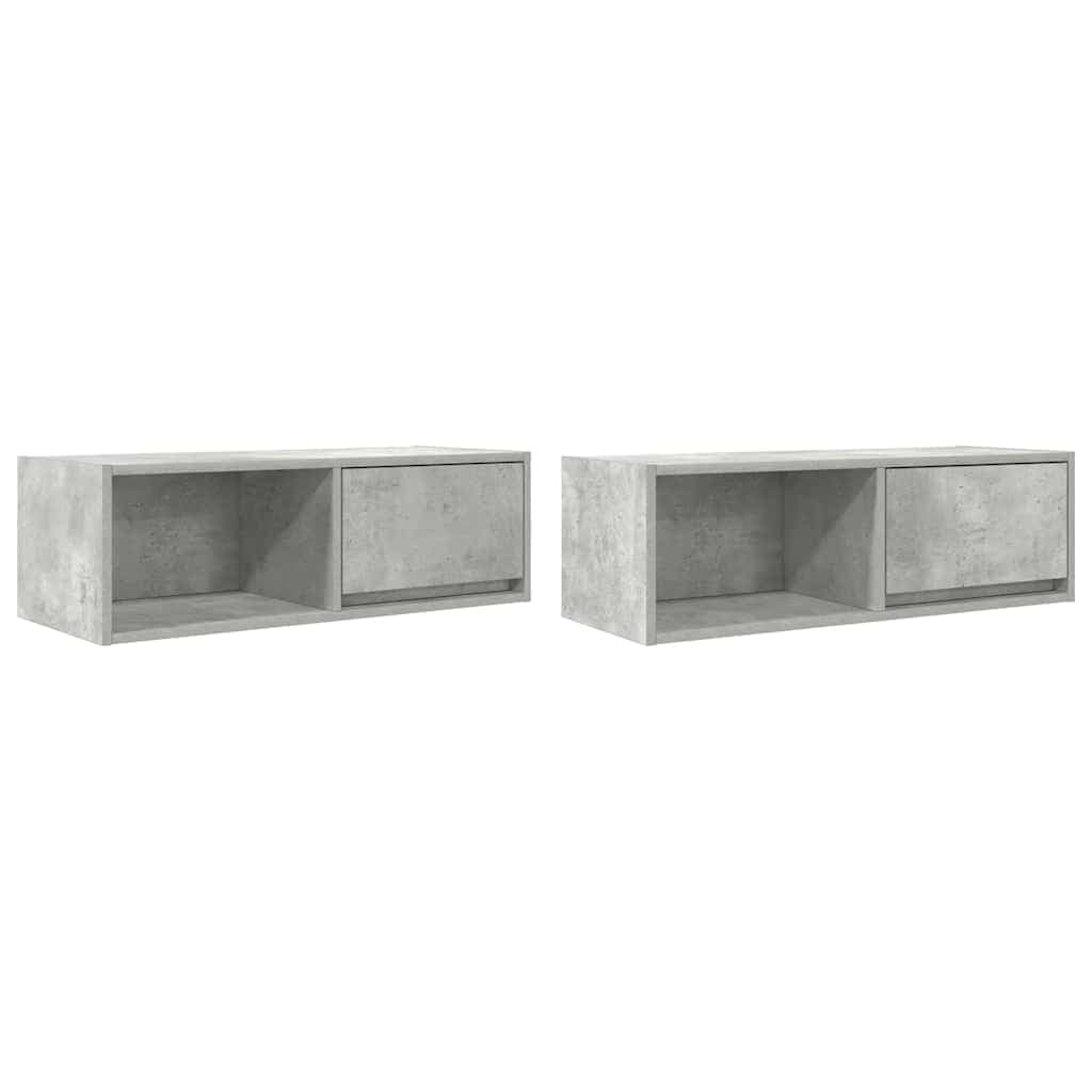 vidaXL Móveis de Tv 2 Peças 80x31x25,5cm Madeira Processada Cinza Cimento - 2684389166