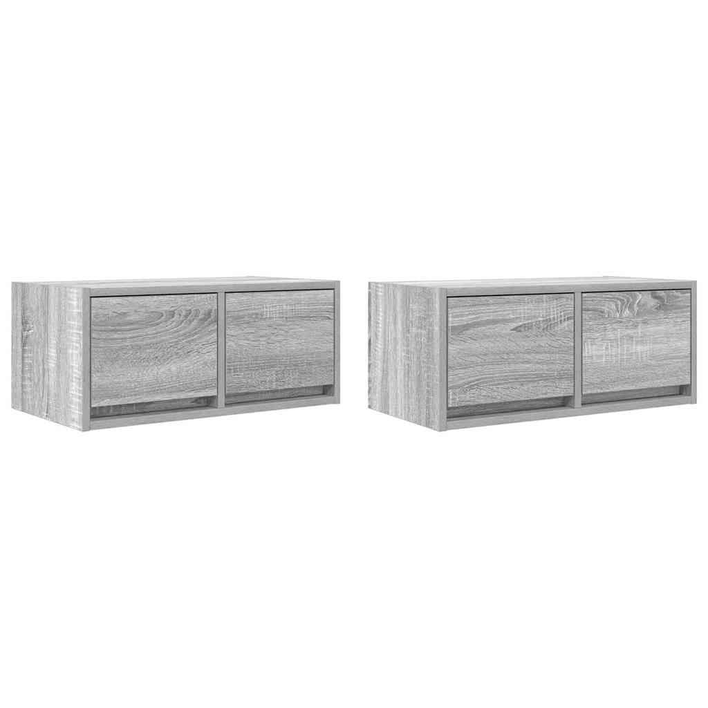 vidaXL Móveis Tv 2 Peças 60x31x25,5 cm Derivados Madeira Cinzento Sonoma - 4153952927