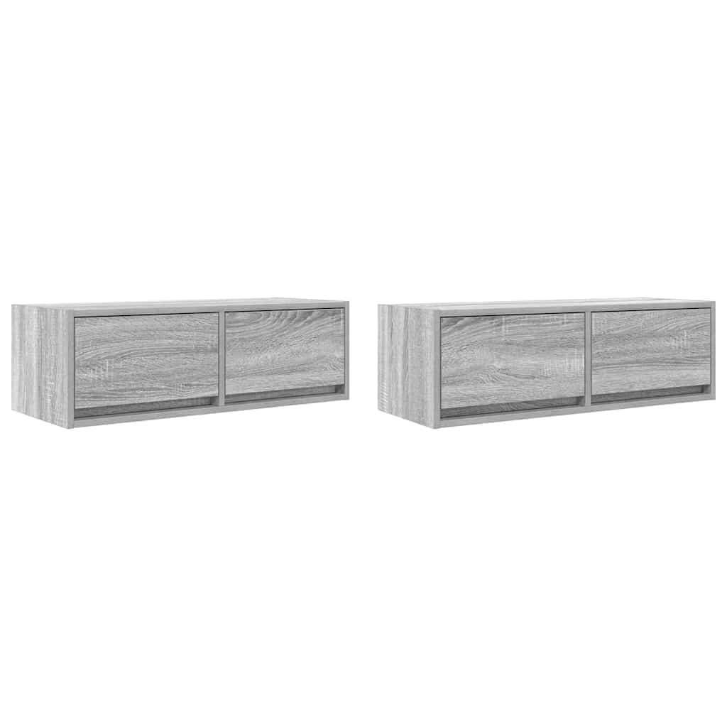 vidaXL Móveis de Tv 2 Peças 80x31x25,5cm Derivados Madeira Sonoma Cinzento - 3763925996