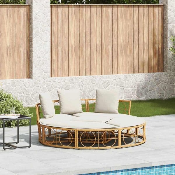 vidaXL Cama Lounge de Exterior sem Toldo Vime Pe - 786776400