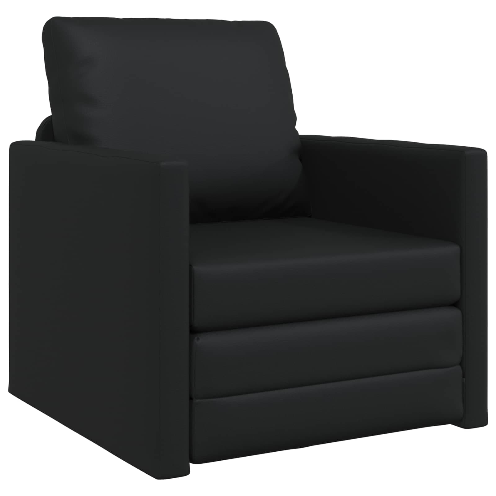 vidaXL Sofá-Cama 60cm Preto Couro Artificial