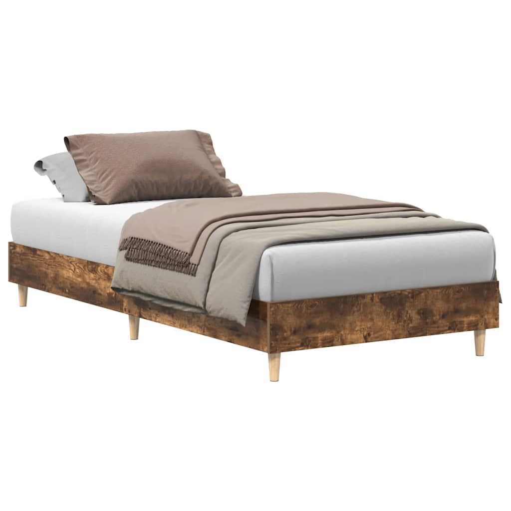 vidaXL Estrutura Cama sem Colchão 90x200 cm Carvalho Fumado - 355282315