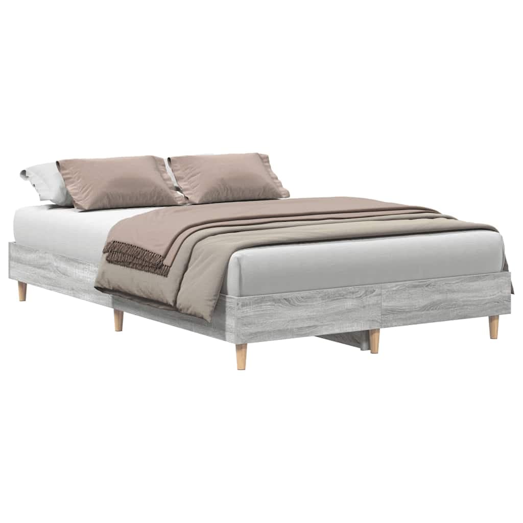 vidaXL Estrutura de cama sem colchão 140x190 cm cinzento sonoma