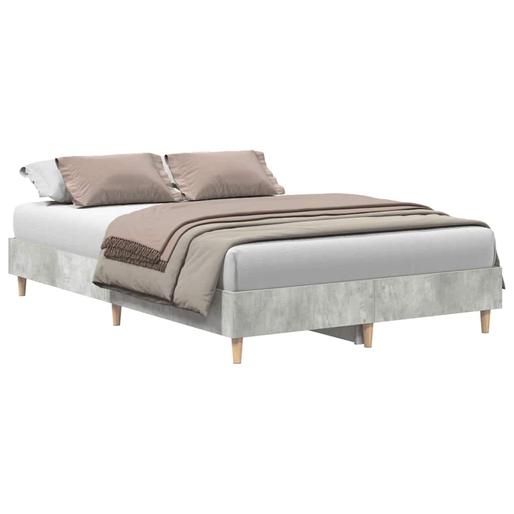 vidaXL Estrutura de Cama sem Colchão 135x190 cm Cinza Cimento - 2849155008