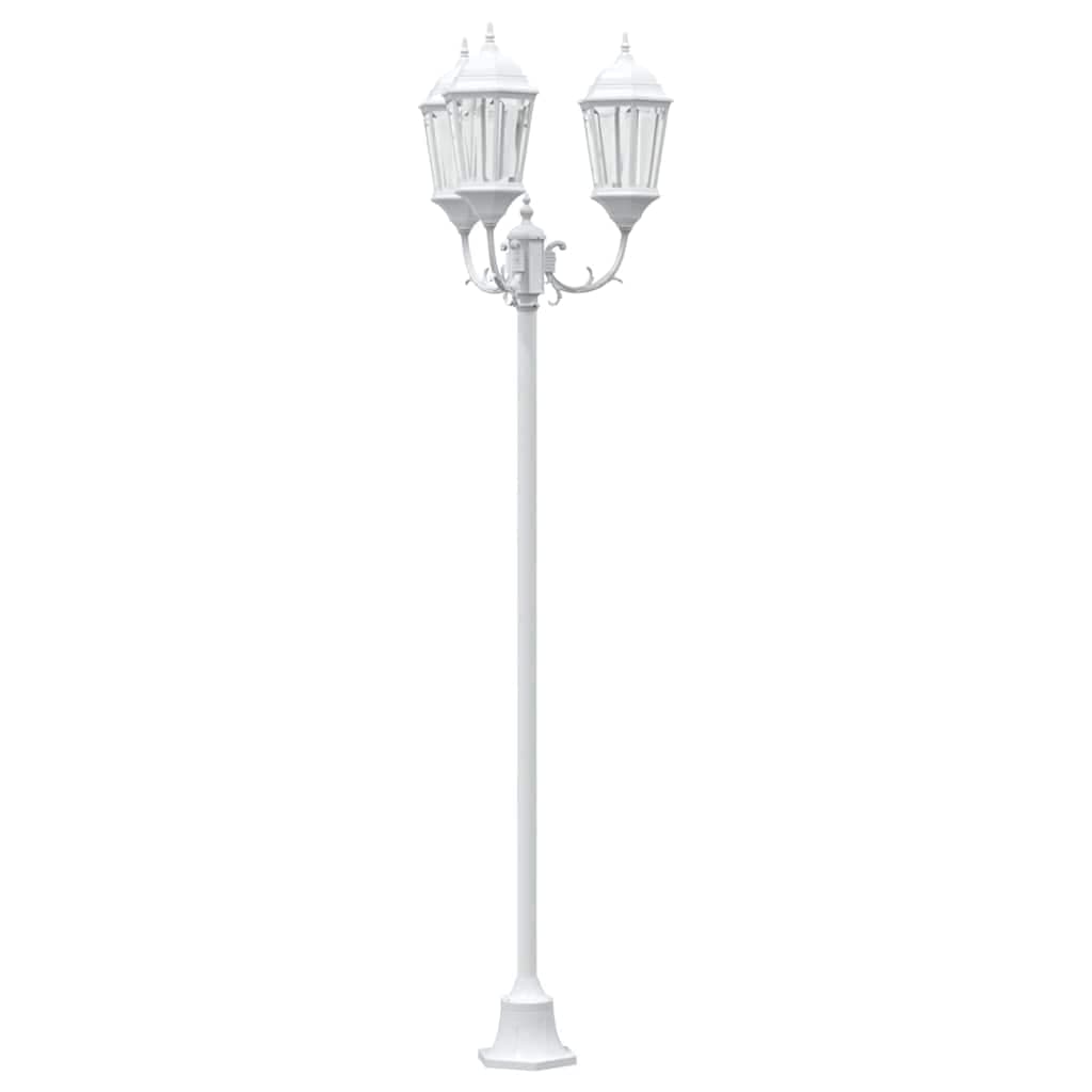 vidaXL Luz de Jardim Branco 57 x 49 x 241 cm Alumínio e Vidro
