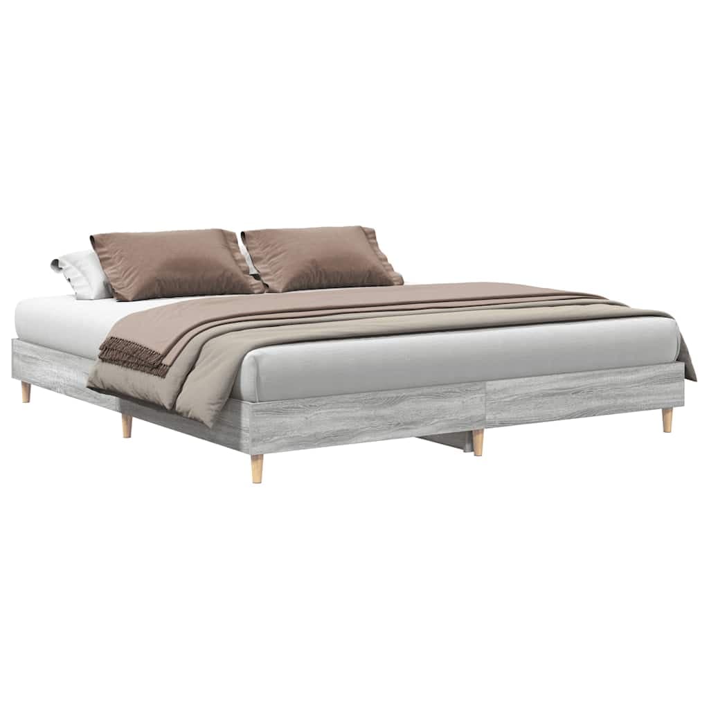 vidaXL Estrutura de Cama sem Colchão 200x200 cm Cinzento Sonoma - 1755663655
