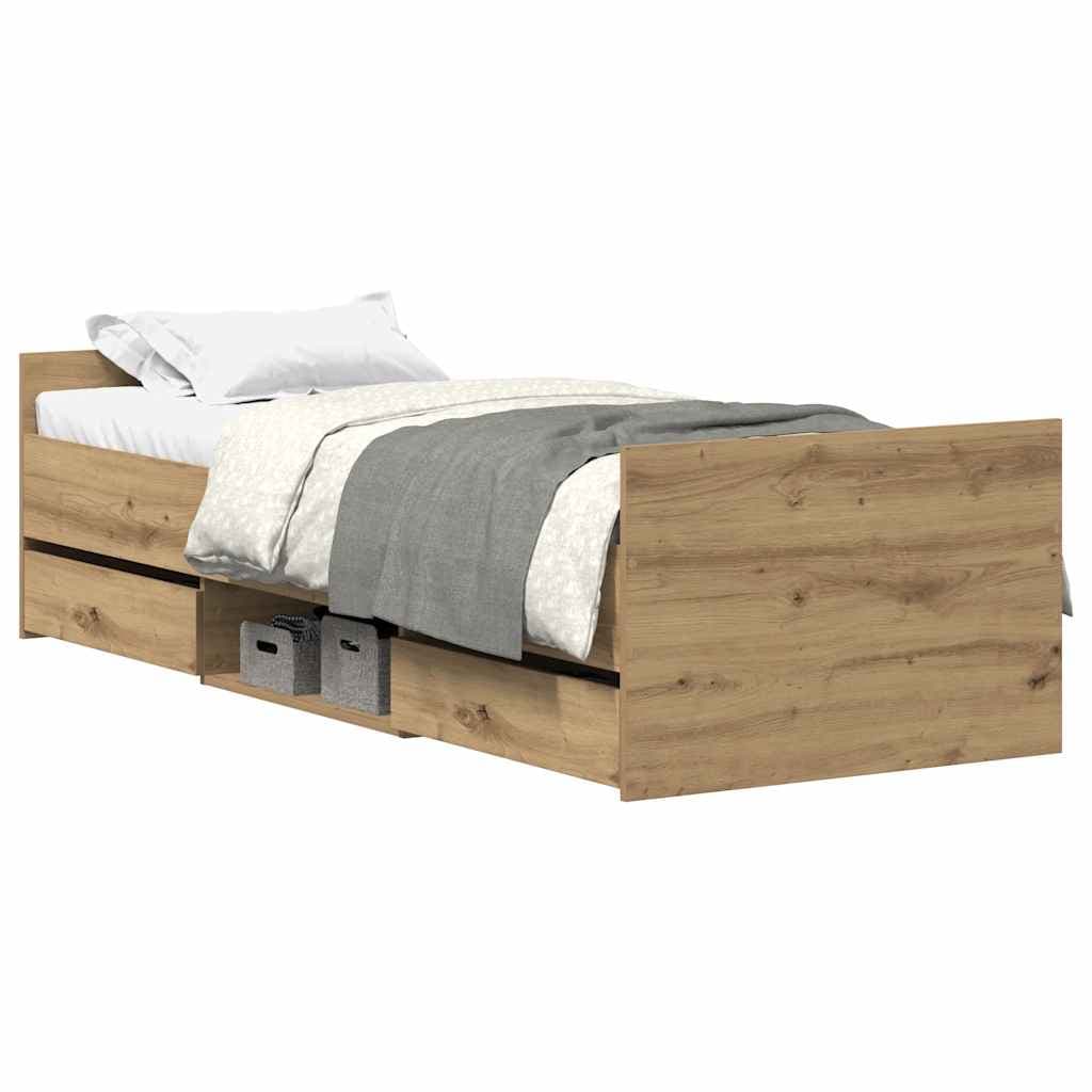 vidaXL Estrutura de cama sem colchão 90x200cm derivados de madeira