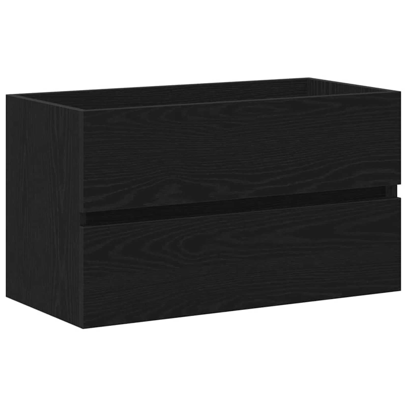 vidaXL Armário para Pia de Banheiro Carvalho Preto 80 x 38,5 x 45 cm