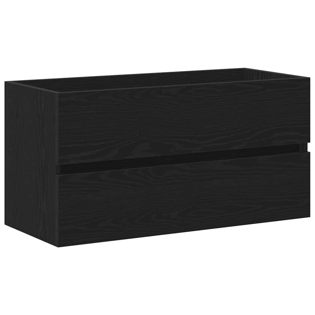 vidaXL Armário para Pia de Banheiro Carvalho Preto 90 x 38,5 x 45 cm