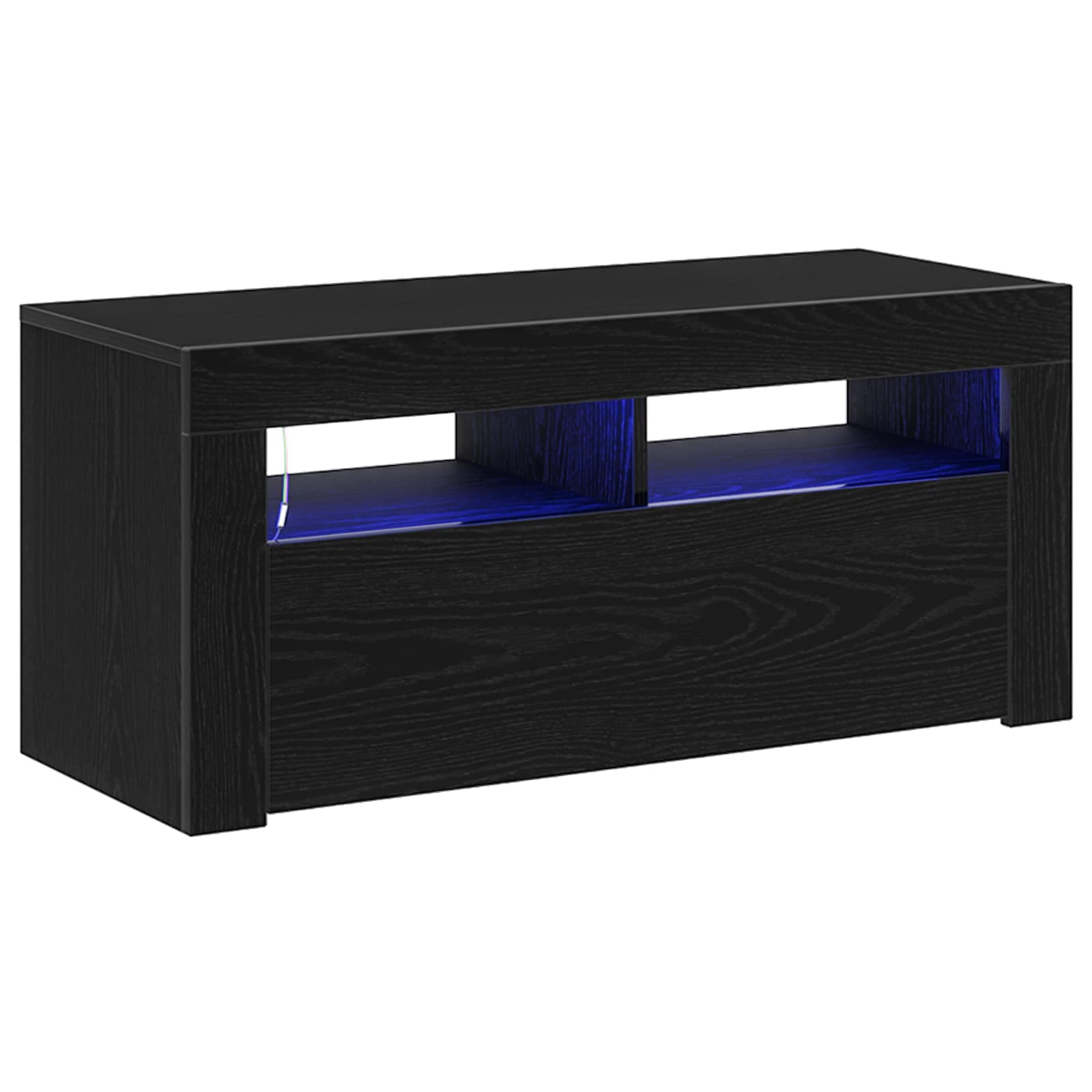 vidaXL Móvel para TV Carvalho Preto 90 x 35 x 40 cm - 3295703649