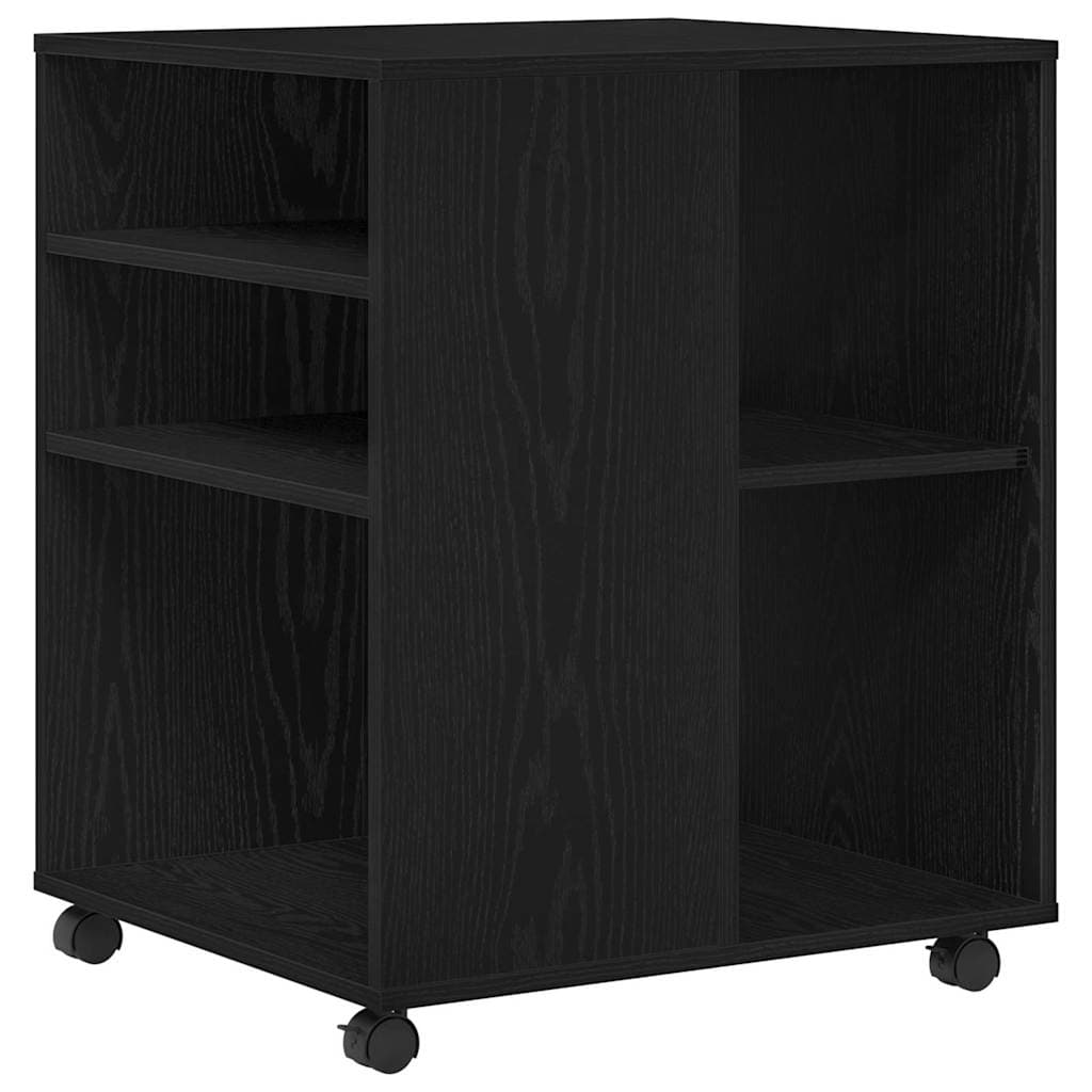 vidaXL Armário de arrumação com roda Carvalho Preto 60 x 53 x 72,5 cm