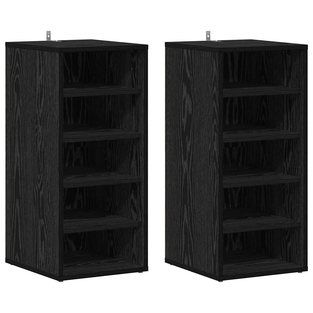 vidaXL Armário de Sapatos 2 pcs Carvalho Preto 32 x 35 x 70 cm