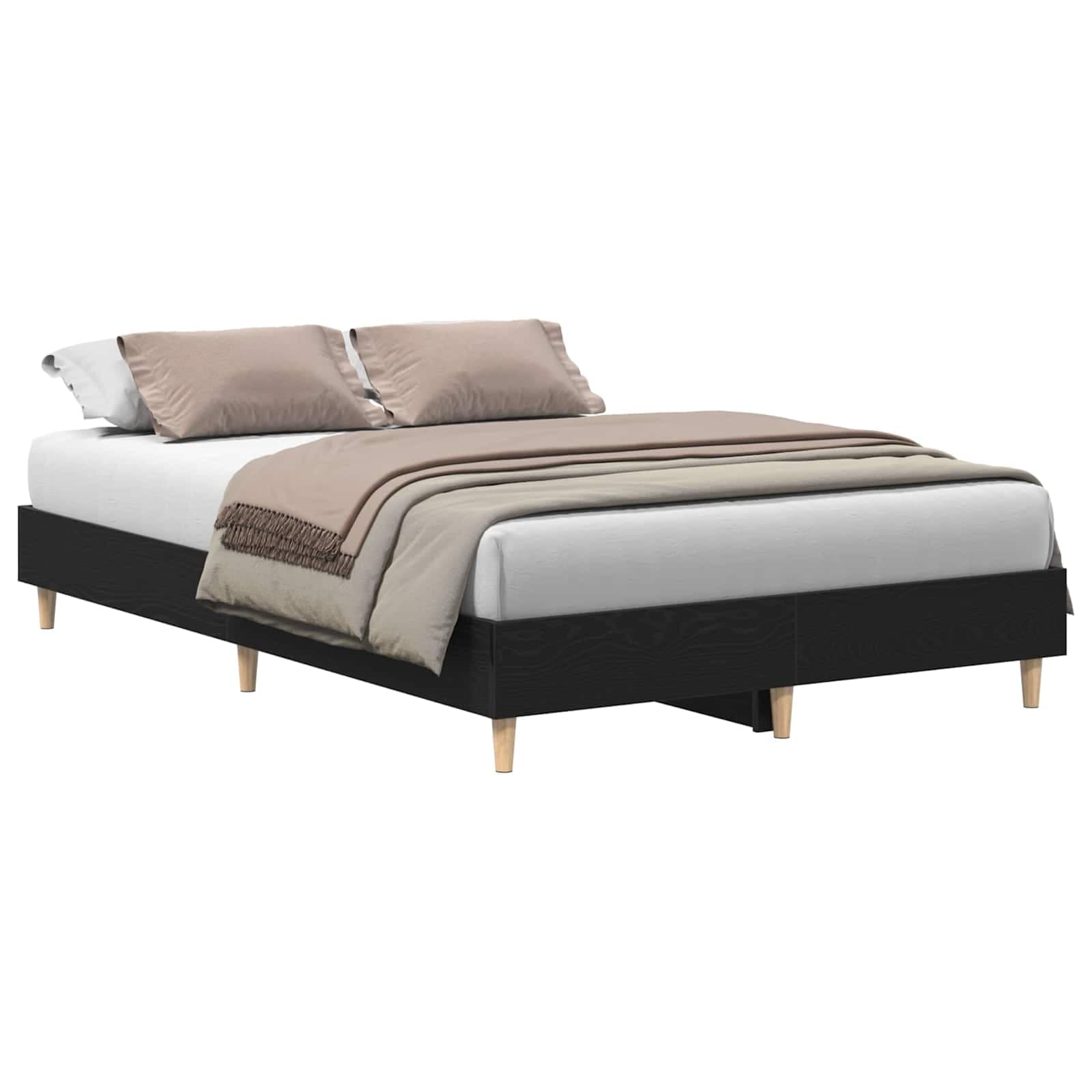 vidaXL Estrutura da Cama Carvalho Preto 193 x 143 x 25 cm