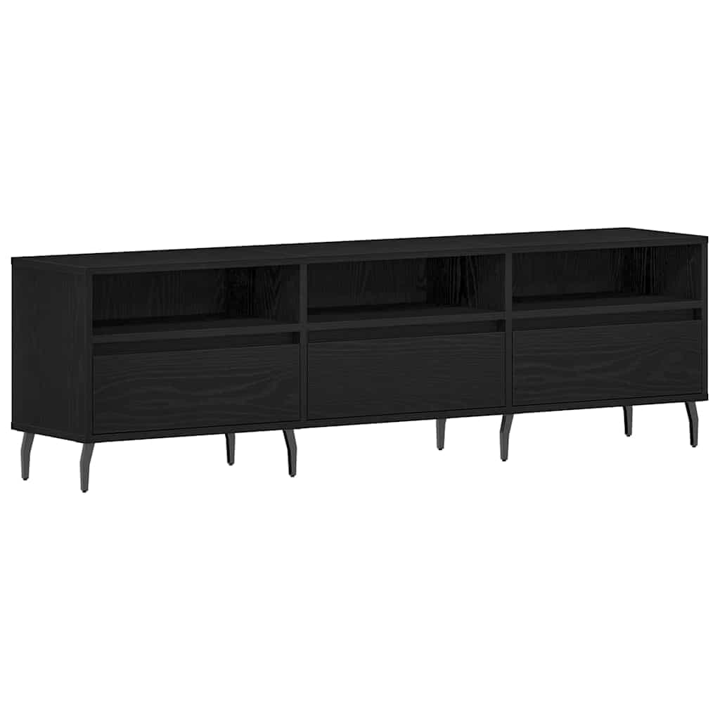 vidaXL Móvel para TV Carvalho Preto 150 x 30 x 44.5 cm - 2892982487
