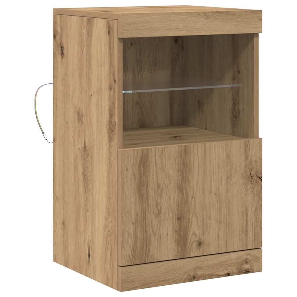 vidaXL Aparador LED Carvalho Artesanal 41 x 37 x 67 cm