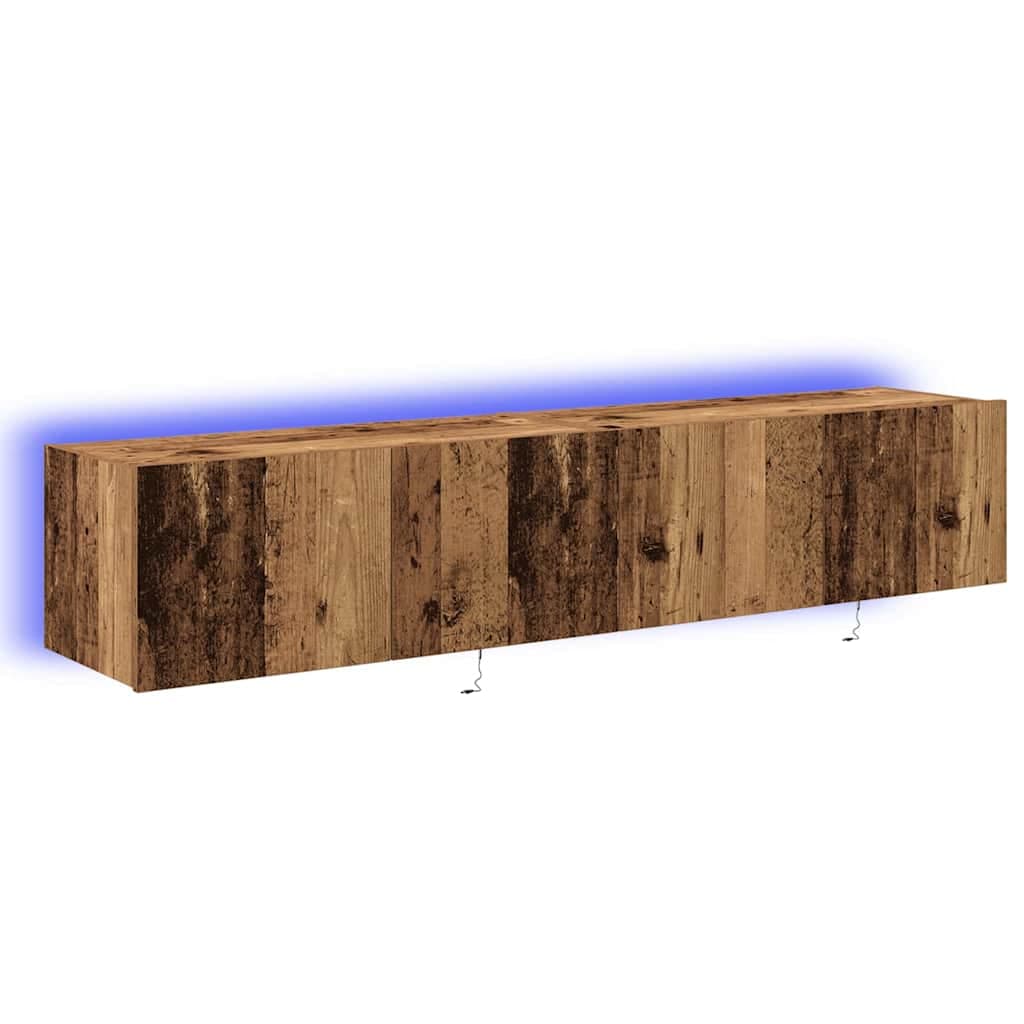 vidaXL Armário de TV de Parede 2 Peças Madeira Antiga 80 x 35 x 31 cm - 1576398545