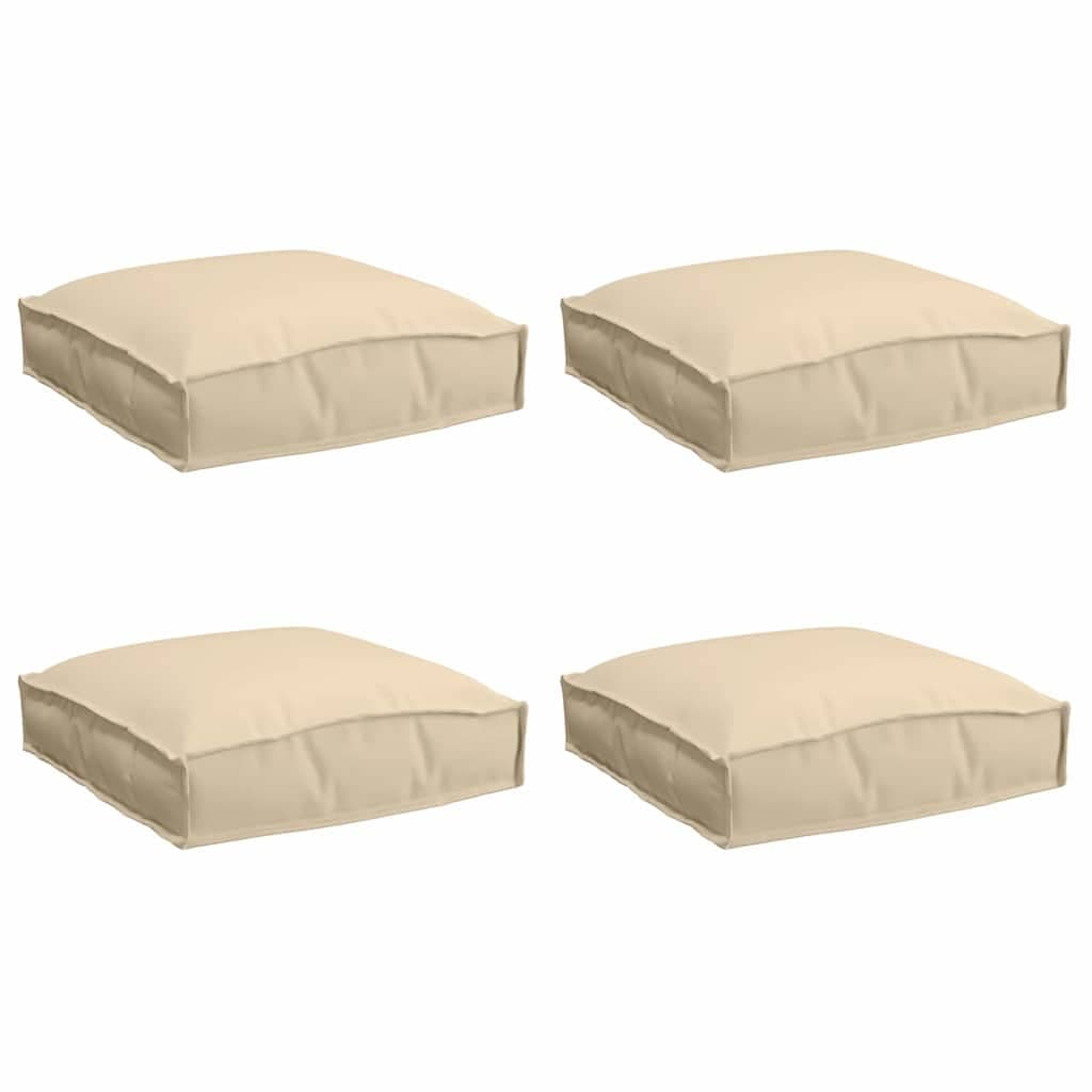 vidaXL Almofada 4 pcs Bege 40 x 40 x 8 cm Tecido Oxford