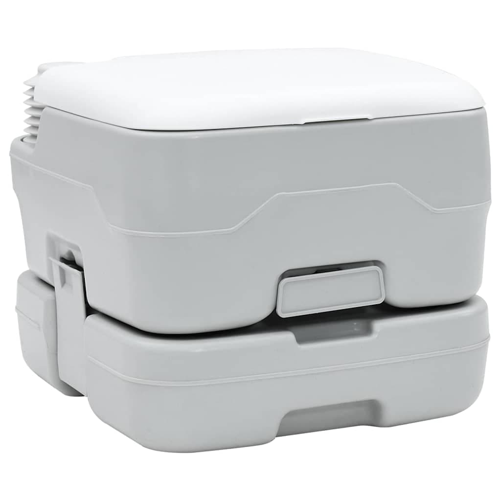vidaXL Vaso Sanitário de Camping Cinza e Branco 41,5 x 36,5 x 30 cm