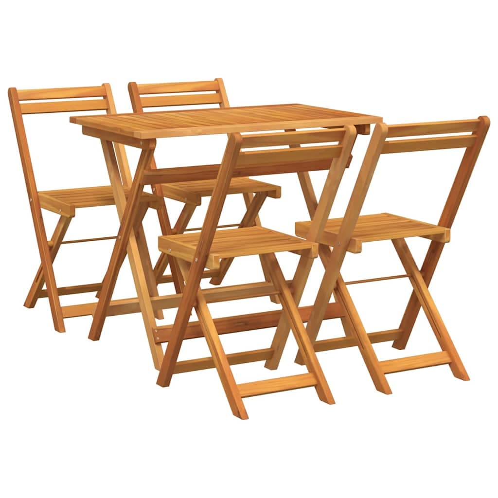 vidaXL Conjunto bistro 5 pcs Óleo Natural Madeira Sólida de Acácia