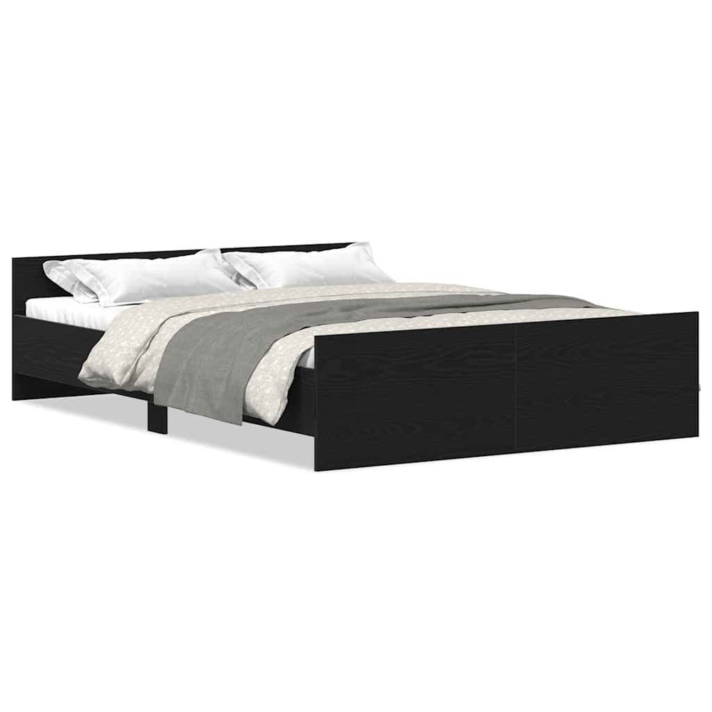 vidaXL Estrutura de cama sem colchão, carvalho preto, 120x200 cm, madeira engenheirada