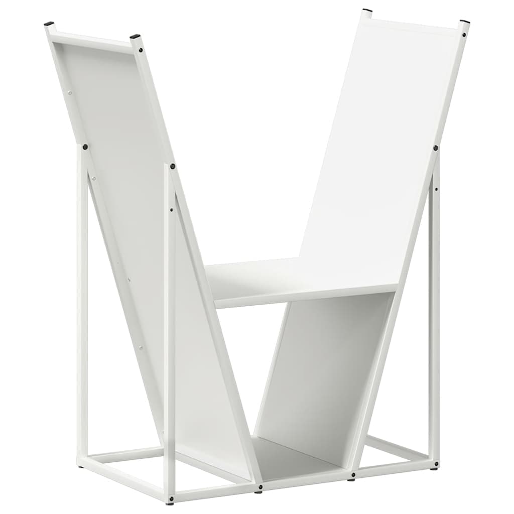 vidaXL Suporte para Lenha 69,5x35x81 cm Aço Laminado a Frio Branco - 4057086994