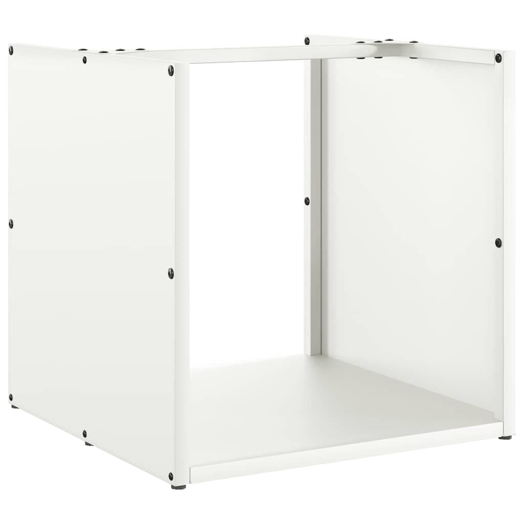 vidaXL Suporte para Lenha 40x40x40 cm Aço Laminado a Frio Branco - 2549630799