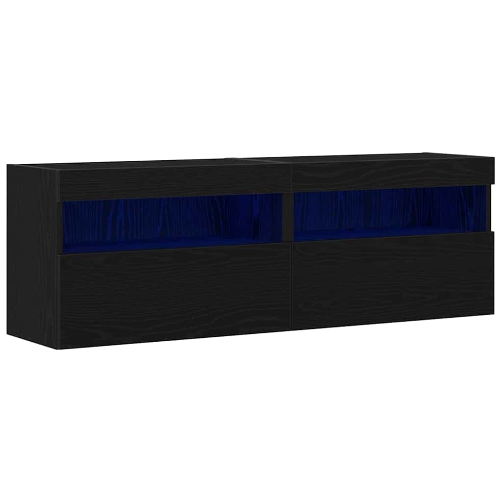 vidaXL Armário de TV de Parede Carvalho Preto 60 x 30 x 40 cm - 4185506485