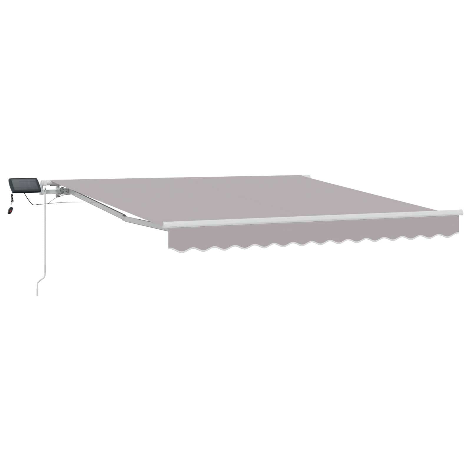 vidaXL Toldo Retrátil Manual Cinzento-claro 300 X 250 cm Tecido e Aço - 1414634718