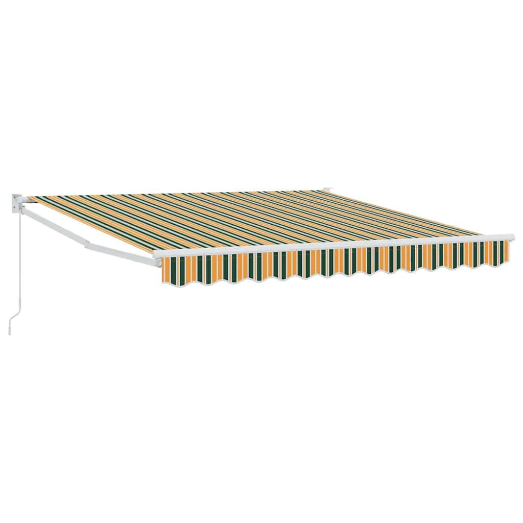 vidaXL Toldo Manual Verde e Amarelo 300 x 250 x 165 cm Poliéster