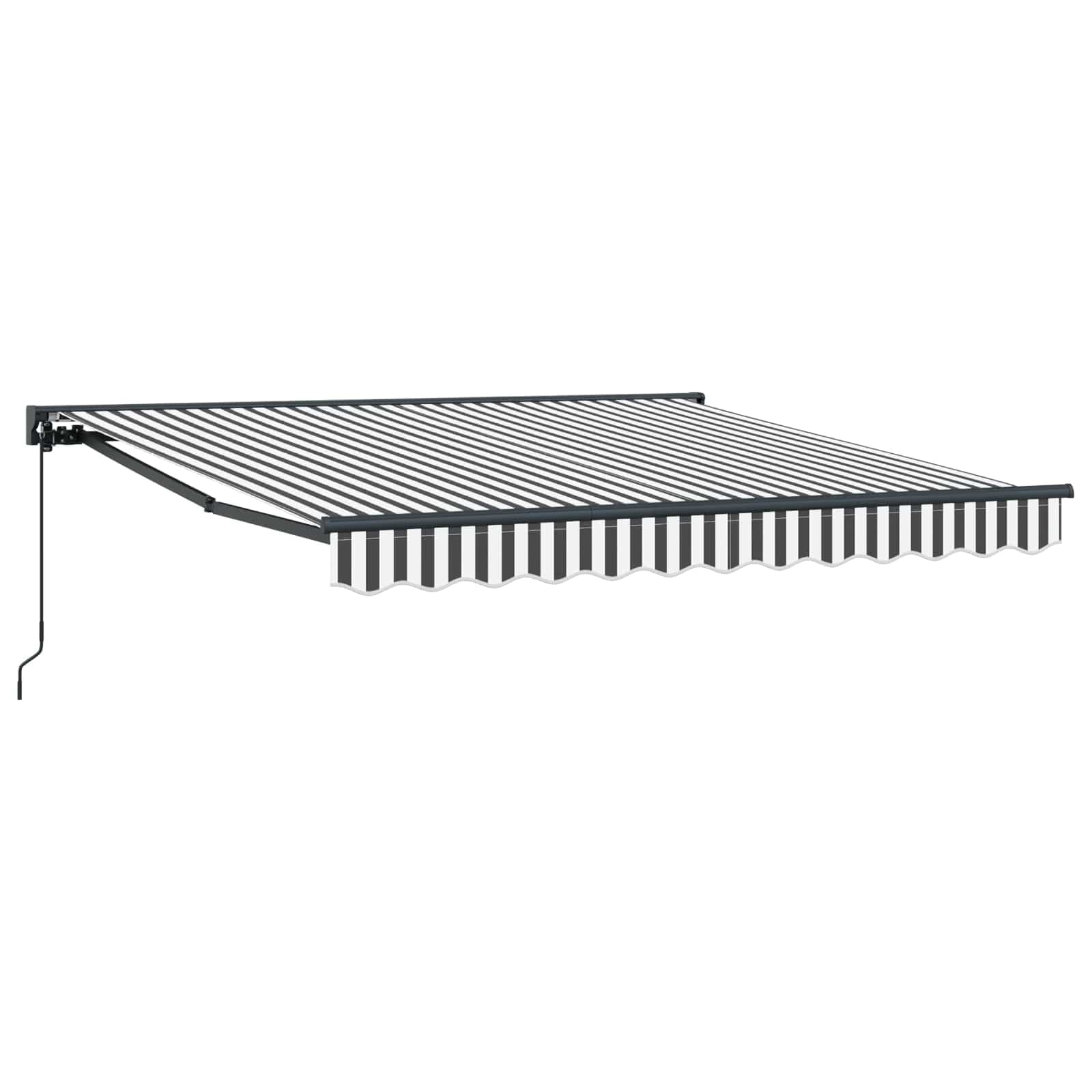 vidaXL Toldo Retrátil Manual Antracite e Branco 350 X 250 cm - 1809783341