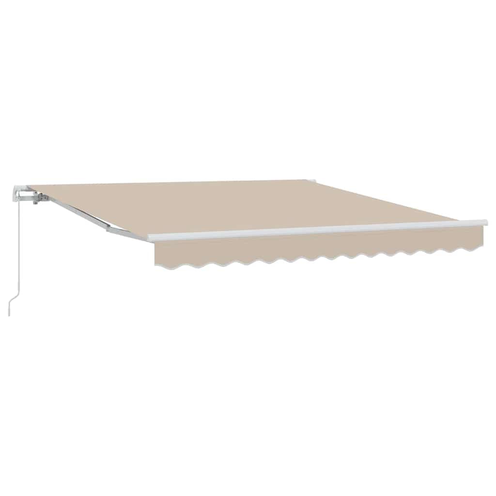 vidaXL Toldo Retrátil Manual Bege 350 x 250 cm Poliéster e Alumínio