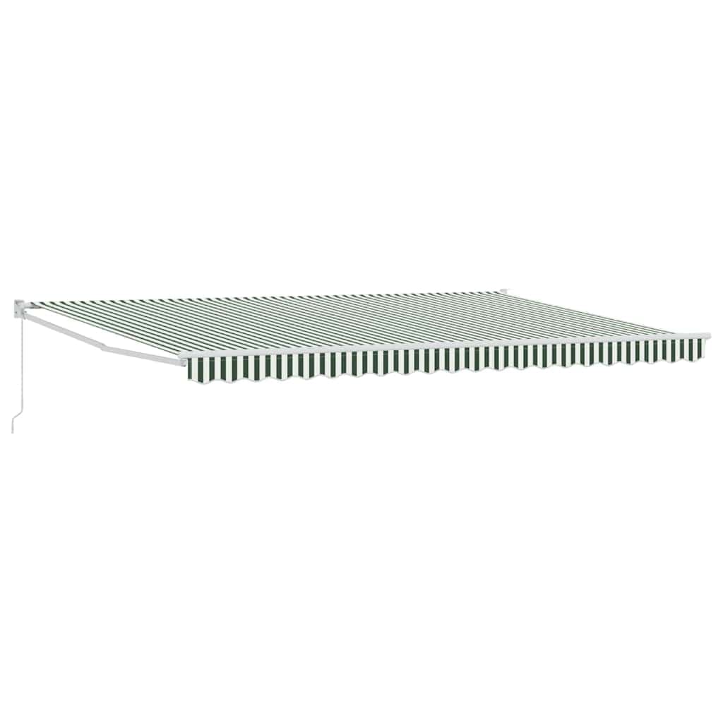 vidaXL Toldo retrátil Verde e Branco 500 × 300 cm