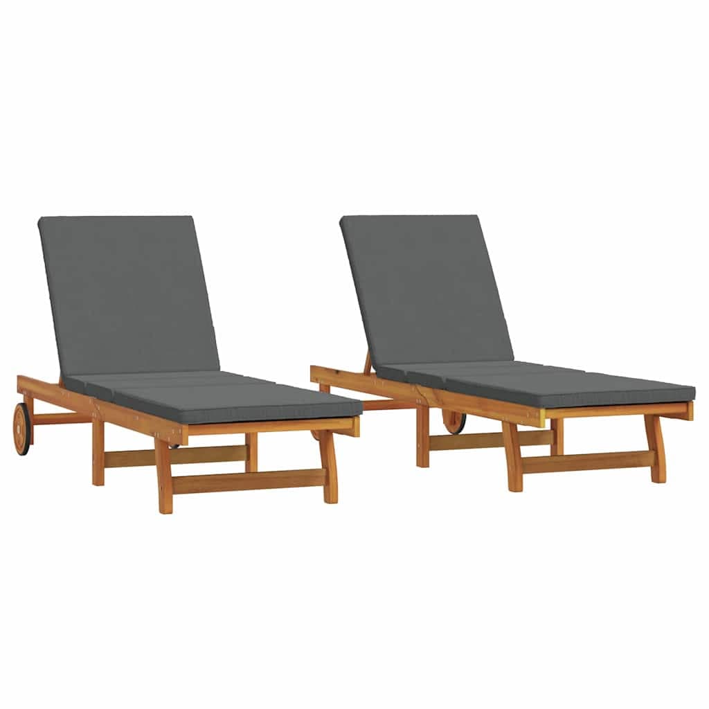 vidaXL Chaise Longue Conjunto de 2 Cinza Escuro - 948396695